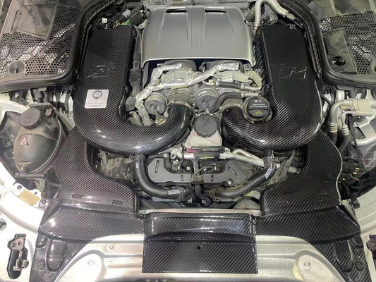 Mercedes Benz C63 AMG W205 2015 2016 2017 2018 2019 2020 2021 2022 2023 with Aftermarket Parts - Air Intake Systems Pre-preg Carbon Fiber from Ventus Veloce