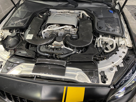 Mercedes Benz C63 AMG W205 2015 2016 2017 2018 2019 2020 2021 2022 2023 with Aftermarket Parts - Air Intake Systems Pre-preg Carbon Fiber from Ventus Veloce