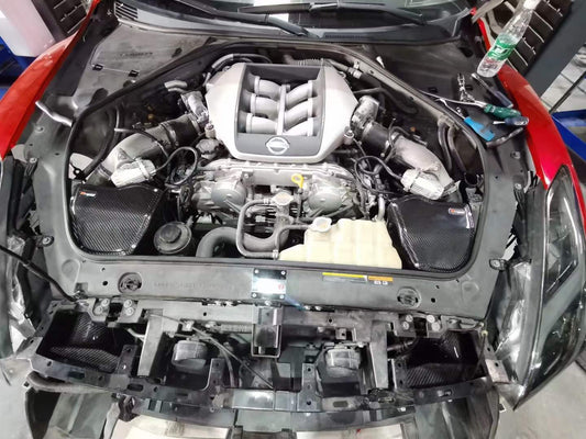 Nissan GTR 2008 2009 2010 2011 2012 2013 2014 2015 2016 2017 2018 2019 2020 2021 2022 2023 2024 with Aftermarket Parts - V2 Style Air Intake Systems With Air Box Pre-preg Carbon Fiber from Ventus Veloce
