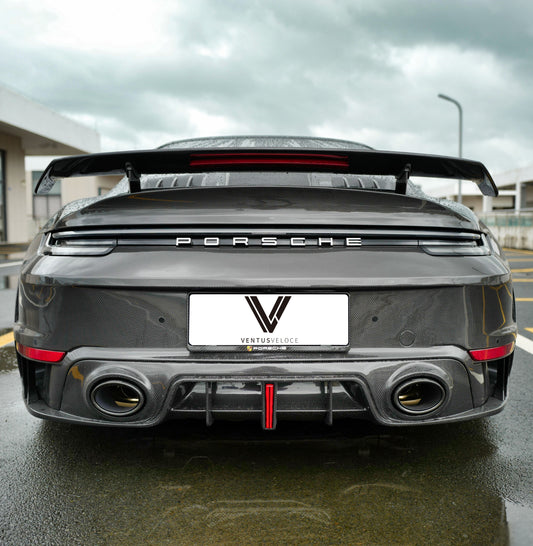 Porsche 911 992.1 Turbo/Turbo S 2020 2021 2022 2023 2024 2025 with Aftermarket Parts - Rear Bumper & Diffuser Carbon Fiber from Ventus Veloce
