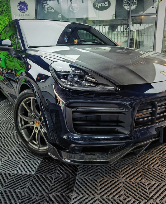 Porsche Cayenne 9Y0 9Y0.1 9Y3 9Y3.1 2019 2020 2021 2022 2023 Base/S (fitment not suitable for bumpers with sport design package) with Aftermarket Parts - Front Lip Pre-preg Carbon Fiber from Ventus Veloce