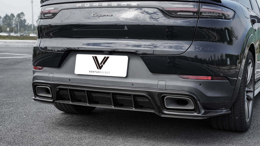 Porsche Cayenne 9Y0 9Y0.1 9Y0.2 Coupe 9Y3 9Y3.1 9Y3.2 Base/S/Turbo/E-Hybrid 2019-ON with Aftermarket Parts - Rear Diffuser Pre-preg Carbon Fiber from Ventus Veloce