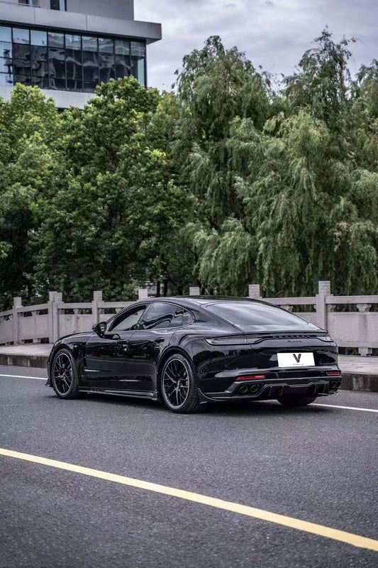 Porsche Panamera 4 & 4S & Turbo 971.1 971.2 (fits both pre-facelift & facelift) 2017 2018 2019 2020 2021 2022 2023 (Standard Wheel Base) with Aftermarket Parts - Rear Diffuser Pre-preg Carbon Fiber from Ventus Veloce