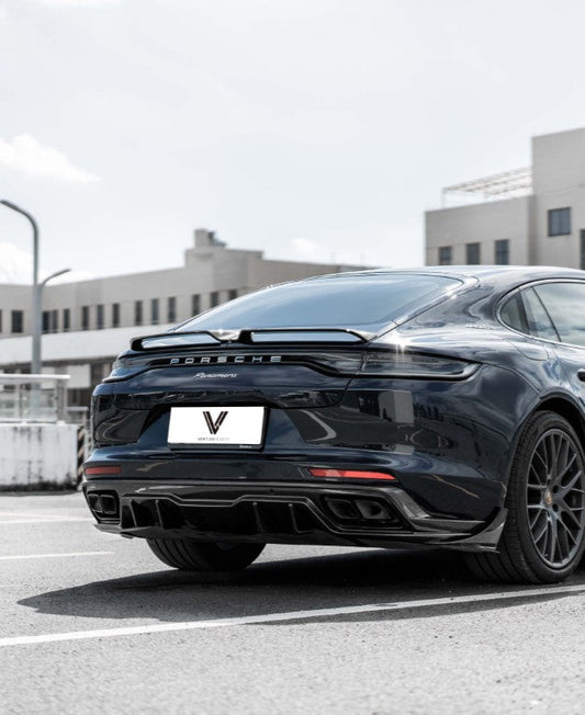 Porsche Panamera 4 & 4S & Turbo 971.1 971.2 (fits both pre-facelift & facelift) 2017 2018 2019 2020 2021 2022 2023 (Standard Wheel Base) with Aftermarket Parts - Rear Diffuser Pre-preg Carbon Fiber from Ventus Veloce