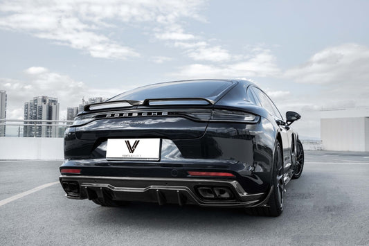 Porsche Panamera 4 & 4S & Turbo 971.1 971.2 (fits both pre-facelift & facelift) 2017 2018 2019 2020 2021 2022 2023 (Standard Wheel Base) with Aftermarket Parts - Rear Diffuser Pre-preg Carbon Fiber from Ventus Veloce