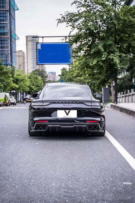 Porsche Panamera 4 & 4S & Turbo 971.1 971.2 (fits both pre-facelift & facelift) 2017 2018 2019 2020 2021 2022 2023 (Standard Wheel Base) with Aftermarket Parts - Rear Diffuser Pre-preg Carbon Fiber from Ventus Veloce