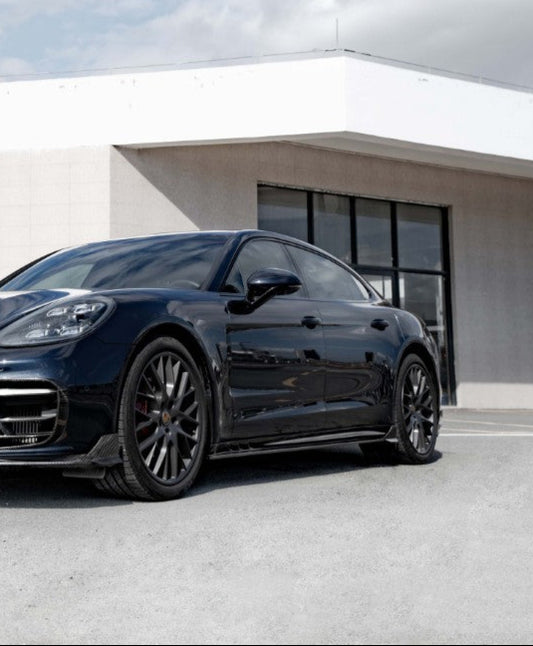 Porsche Panamera 4 & 4S & Turbo 971.1 971.2 (fits both pre-facelift & facelift) 2017 2018 2019 2020 2021 2022 2023 (Standard Wheel Base) with Aftermarket Parts - Side Skirts Pre-preg Carbon Fiber from Ventus Veloce