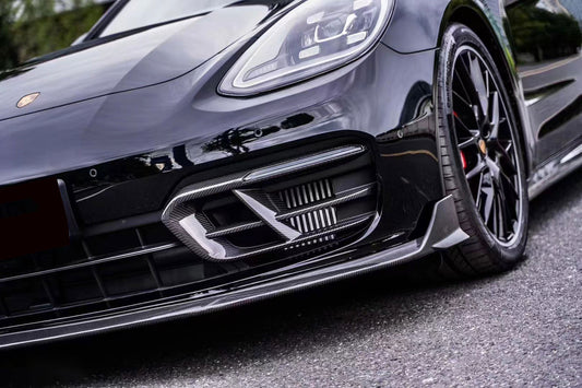 Porsche Panamera 971.2 RWD/Base/4/4S 2021 2022 2023 (base bumper only) with Aftermarket Parts - Front Air Intakes Pre-preg Carbon Fiber from Ventus Veloce