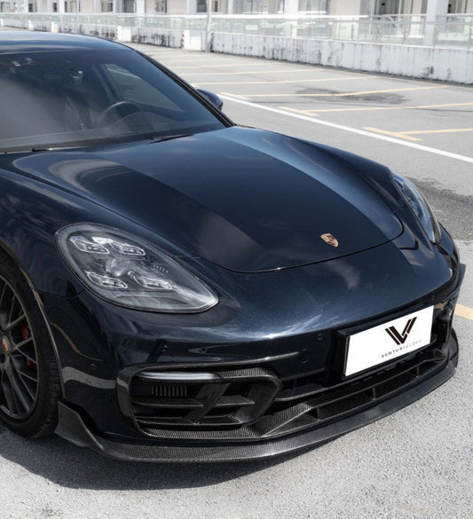 Porsche Panamera 971.2 RWD/Base/4/4S 2021 2022 2023 (base bumper only) with Aftermarket Parts - Front Bumper Trim Pre-preg Carbon Fiber from Ventus Veloce