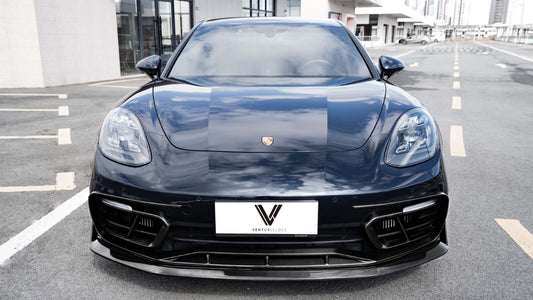 Porsche Panamera 971.2 RWD/Base/4/4S 2021 2022 2023 (base bumper only) with Aftermarket Parts - Front Lip Pre-preg Carbon Fiber from Ventus Veloce