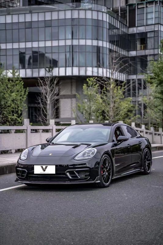 Porsche Panamera 971.2 RWD/Base/4/4S 2021 2022 2023 (base bumper only) with Aftermarket Parts - Front Lip Pre-preg Carbon Fiber from Ventus Veloce