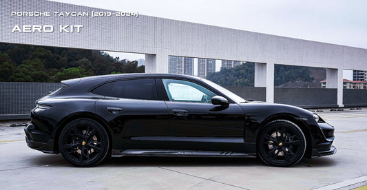 Porsche Taycan & Cross Turismo Base/4/4S/GTS/Turbo/Turbo S 2020 2021 2022 2023 2024 with Aftermarket Parts - Side Skirts Pre-preg Carbon Fiber from Ventus Veloce