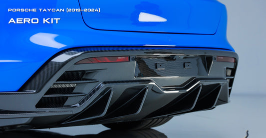 Porsche Taycan & Cross Turismo Base/4/4S/GTS 2020 2021 2022 2023 2024 with Aftermarket Parts - Rear Diffuser Pre-preg Carbon Fiber from Ventus Veloce