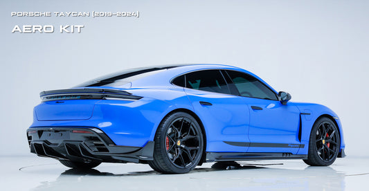 Porsche Taycan & Cross Turismo Base/4/4S/GTS 2020 2021 2022 2023 2024 with Aftermarket Parts - Rear Diffuser Pre-preg Carbon Fiber from Ventus Veloce