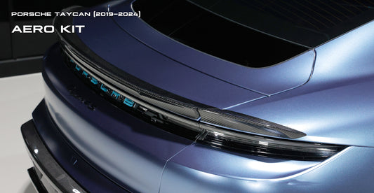 Porsche Taycan & Cross Turismo Base/4/4S/GTS/Turbo/Turbo S 2020 2021 2022 2023 2024 with Aftermarket Parts - Rear Spoiler Pre-preg Carbon Fiber from Ventus Veloce