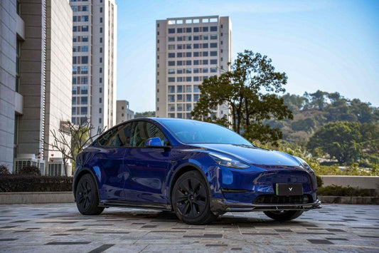 Tesla Model Y/P 2020 2021 2022 2023 2024 with Aftermarket Parts - Front Lip Pre-preg Carbon Fiber from Ventus Veloce