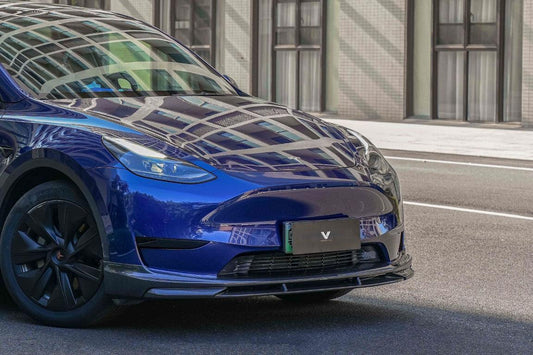 Tesla Model Y/P 2020 2021 2022 2023 2024 with Aftermarket Parts - Front Lip Pre-preg Carbon Fiber from Ventus Veloce