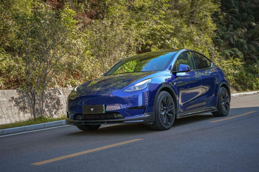 Tesla Model Y/P 2020 2021 2022 2023 2024 with Aftermarket Parts - Side Skirts Pre-preg Carbon Fiber from Ventus Veloce