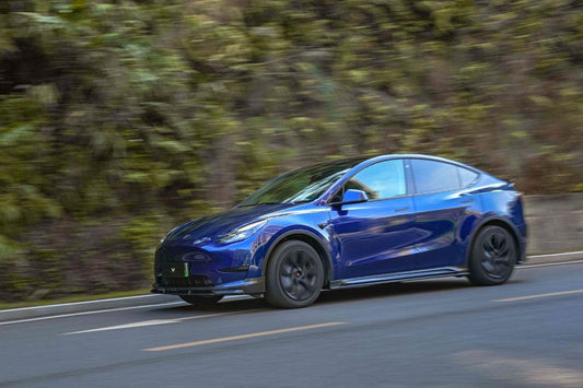 Tesla Model Y/P 2020 2021 2022 2023 2024 with Aftermarket Parts - Side Skirts Pre-preg Carbon Fiber from Ventus Veloce