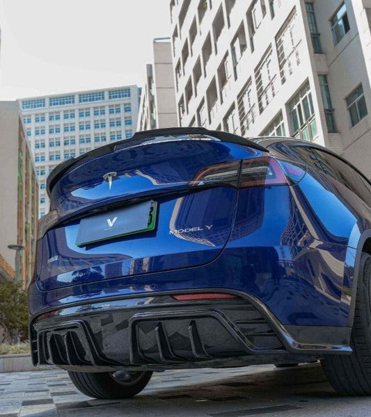 Tesla Model Y/P 2020 2021 2022 2023 2024 with Aftermarket Parts - Rear Diffuser Pre-preg Carbon Fiber from Ventus Veloce