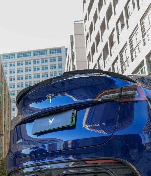 Tesla Model Y/P 2020 2021 2022 2023 2024 with Aftermarket Parts - Rear Spoiler Pre-preg Carbon Fiber from Ventus Veloce
