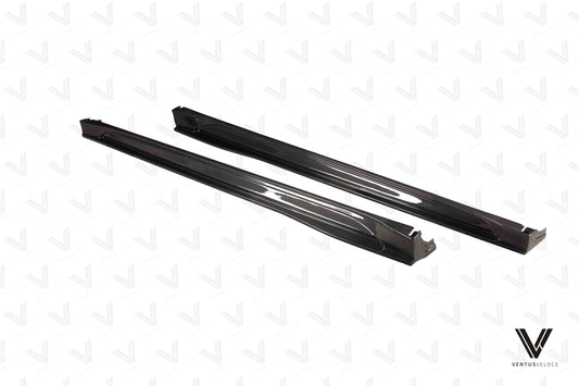 Tesla Model Y/P 2020 2021 2022 2023 2024 with Aftermarket Parts - Side Skirts Pre-preg Carbon Fiber from Ventus Veloce