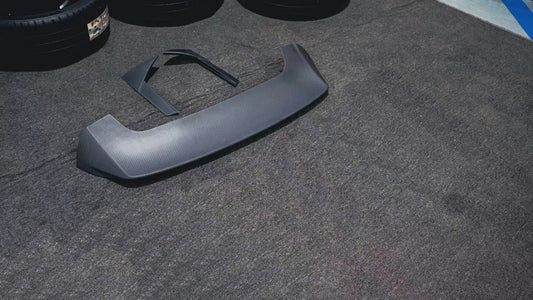 Volkswagen GTI MK8 2022-ON with Aftermarket Parts - Rear Roof Spoiler Pre-preg Carbon Fiber from Karbel Carbon