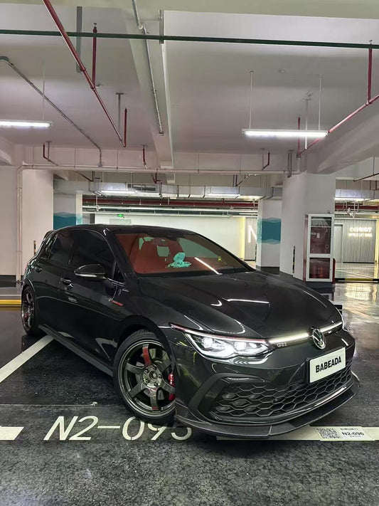 Volkswagen GTI & R-line MK8 2022-ON with Aftermarket Parts - V1 Style Pre-preg Carbon Fiber Front Lip from BCTXE Tuning