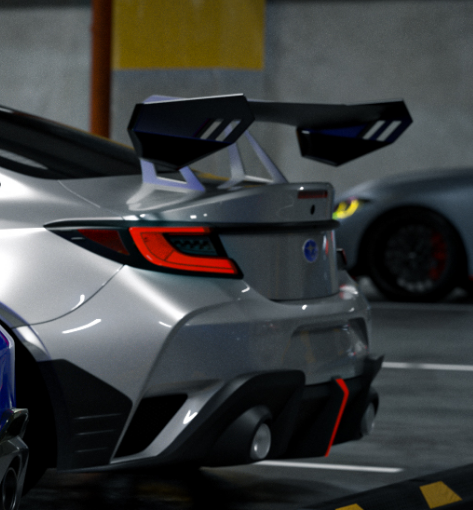Subaru BRZ ZD8 2022 2023 2024 & Toyota GR86 ZN8 2022 2023 2024 with Aftermarket Parts - "Godzilla" Swan Neck Thor GT Wing Carbon Fiber / FRP from Robot Craftsman
