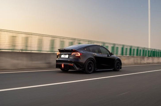 Tesla Model Y / Performance 2021-ON with Aftermarket Parts - Loong Flames Max Rear Diffuser PP from Yofer USA
