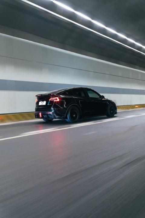 Tesla Model Y / Performance 2021-ON with Aftermarket Parts - Loong Flames Max Rear Diffuser PP from Yofer USA