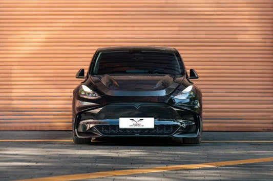 Tesla Model Y / Performance 2021-ON with Aftermarket Parts - Loong Flames Max Front Bumper PP from Yofer USA
