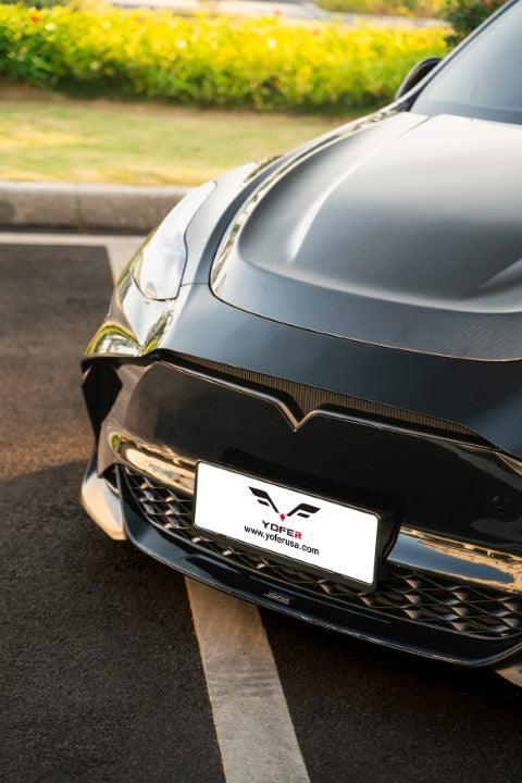 Tesla Model Y / Performance 2021-ON with Aftermarket Parts - Loong Flames Max Front Bumper PP from Yofer USA