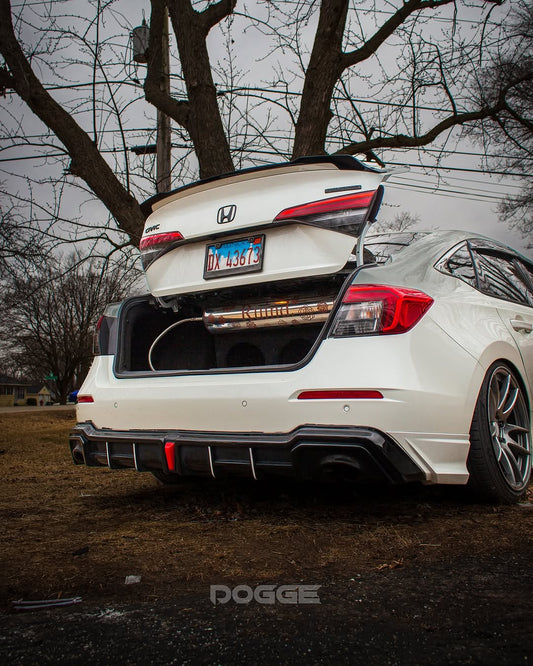 Honda Civic 11th Gen FE1 FE2 FE4 2022-ON with Aftermarket Parts - Rear Diffuser & Canards PP from Yofer USA