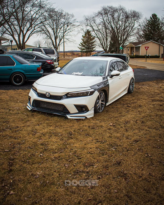 Honda Civic 11th Gen FE1 FE2 FE4 2022-ON & Civic 11th Gen FL1 FL2 FL4 2022-ON with Aftermarket Parts - V1 Style Front Lip Spliter PP from Yofer USA