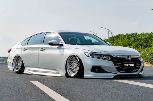 Honda Accord 10.5th Gen facelift 2021-2022 with Aftermarket Parts - Front Lip Splitter PP from Yofer USA