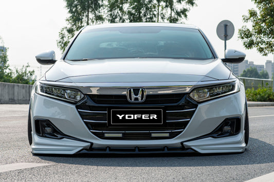 Honda Accord 10.5th Gen facelift 2021-2022 with Aftermarket Parts - Front Lip Splitter PP from Yofer USA