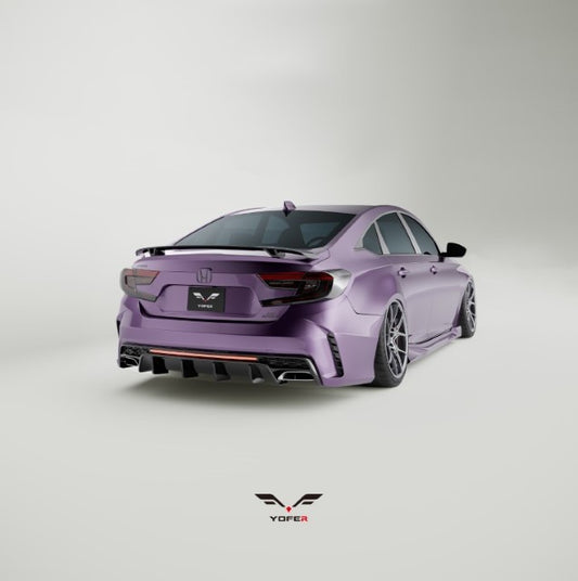 Honda Accord 10th 10.5th Gen 2018-2022 with Aftermarket Parts - V2 Style Rear Spoiler ABS from Yofer USA