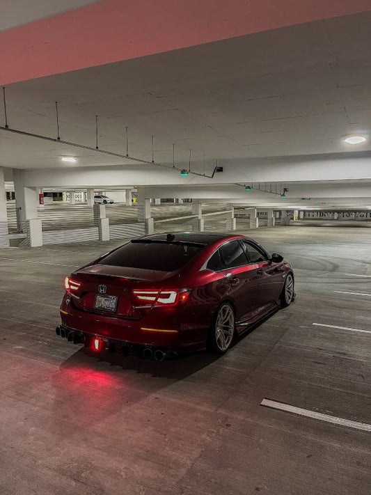 Honda Accord 10th 10.5th Gen 2018-2022 with Aftermarket Parts - V2 Style Rear Diffuser & Rear Canards PP from Yofer USA