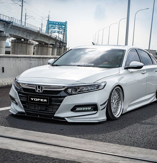 Honda Accord 10th Gen Pre-facelift 2018-2020 with Aftermarket Parts - Front Lip PP from Yofer USA