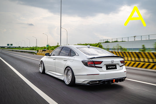 Honda Accord 10th 10.5th Gen 2018-2022 with Aftermarket Parts - V2 Style Rear Diffuser & Rear Canards PP from Yofer USA