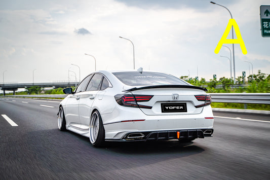 Honda Accord 10th 10.5th Gen 2018-2022 with Aftermarket Parts - V2 Style Rear Diffuser & Rear Canards PP from Yofer USA