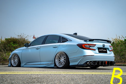 Honda Accord 10th 10.5th Gen 2018-2022 with Aftermarket Parts - V2 Style Rear Diffuser & Rear Canards PP from Yofer USA