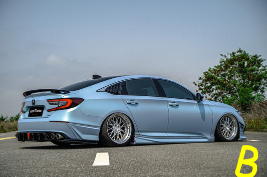 Honda Accord 10th 10.5th Gen 2018-2022 with Aftermarket Parts - V2 Style Rear Diffuser & Rear Canards PP from Yofer USA