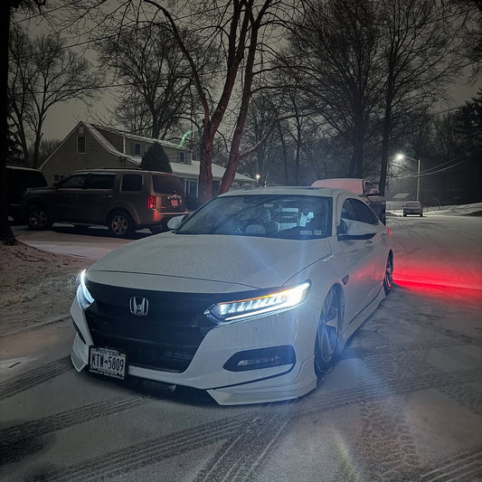 Honda Accord 10th Gen Pre-facelift 2018-2020 with Aftermarket Parts - Front Lip PP from Yofer USA