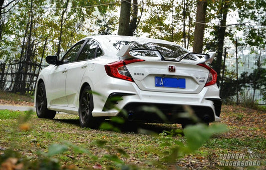 Honda Civic 10th Gen FC1 FC2 FC5 FC6 2016-2021 with Aftermarket Parts - Rear Spoiler ABS from Yofer USA
