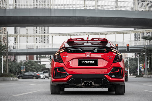Honda Civic 10th Gen FK7 FK8 2017-2021 with Aftermarket Parts - Rear Spoiler ABS from Yofer USA