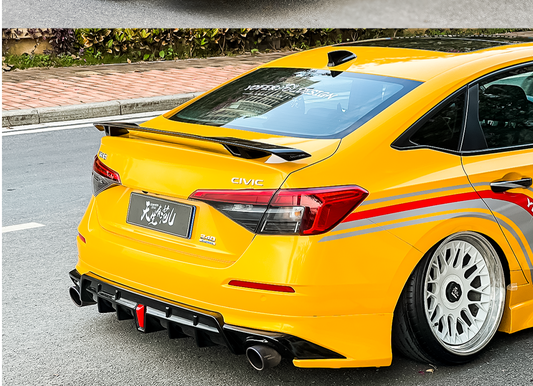 Honda Civic 11th Gen FE1 FE2 FE4 2022-ON with Aftermarket Parts - V2 Style Rear Spoiler ABS from Yofer USA