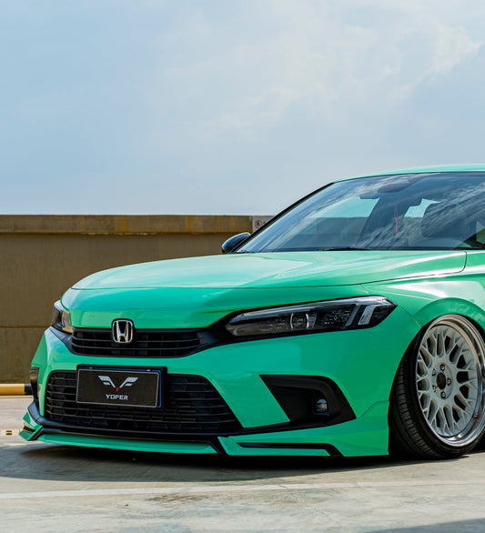 Honda Civic 11th Gen FE1 FE2 FE4 2022-ON & Civic 11th Gen FL1 FL2 FL4 2022-ON with Aftermarket Parts - V1 Style Front Lip Spliter PP from Yofer USA