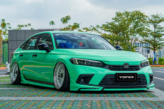 Honda Civic 11th Gen FE1 FE2 FE4 2022-ON & Civic 11th Gen FL1 FL2 FL4 2022-ON with Aftermarket Parts - V1 Style Front Lip Spliter PP from Yofer USA